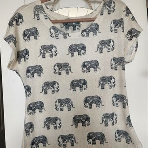 Knit elephant boho tshirt